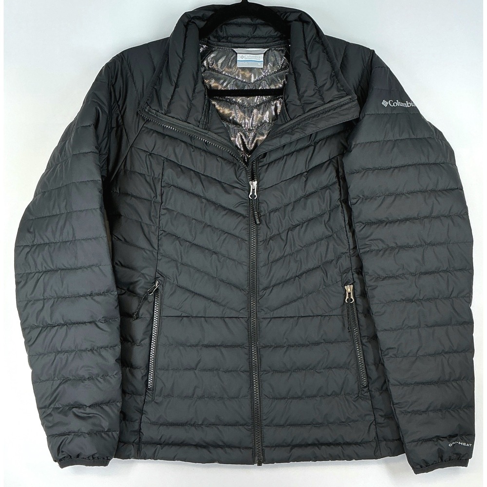 Columbia Powder Lite Jacket Sz M Black Omni-Heat Quilted Outdoors Winter Utility - Picture 2 of 13
